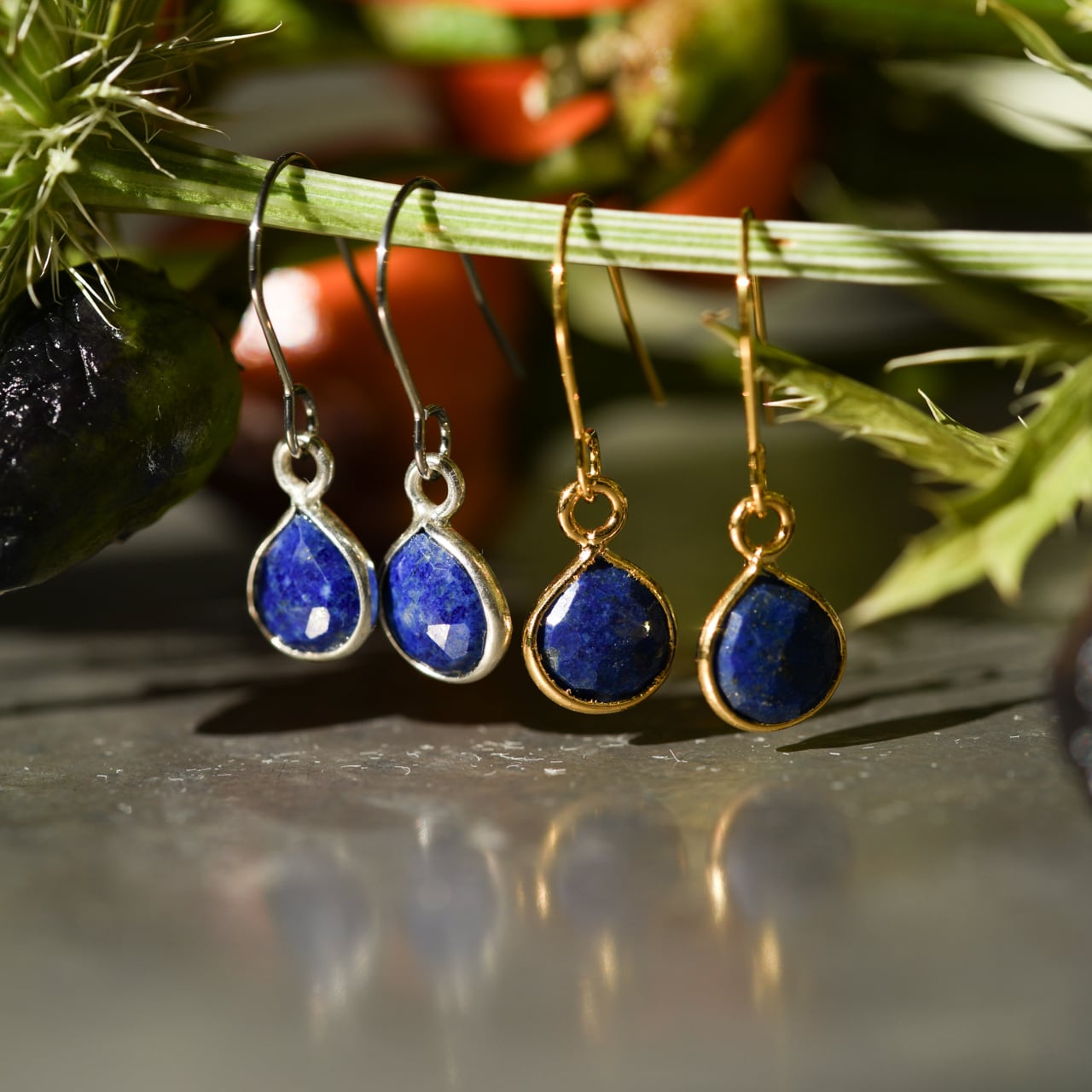 ラピスラズリ 天然石 ピアス / イヤリング 金属アレルギー対応