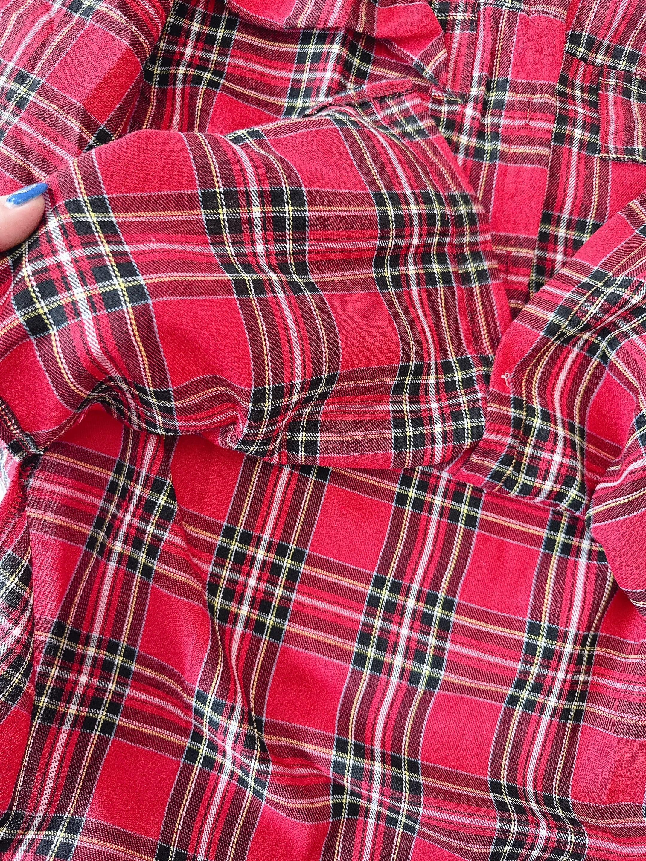 Redタータンチェックシャツ/韓国/レディースファッション/可愛い