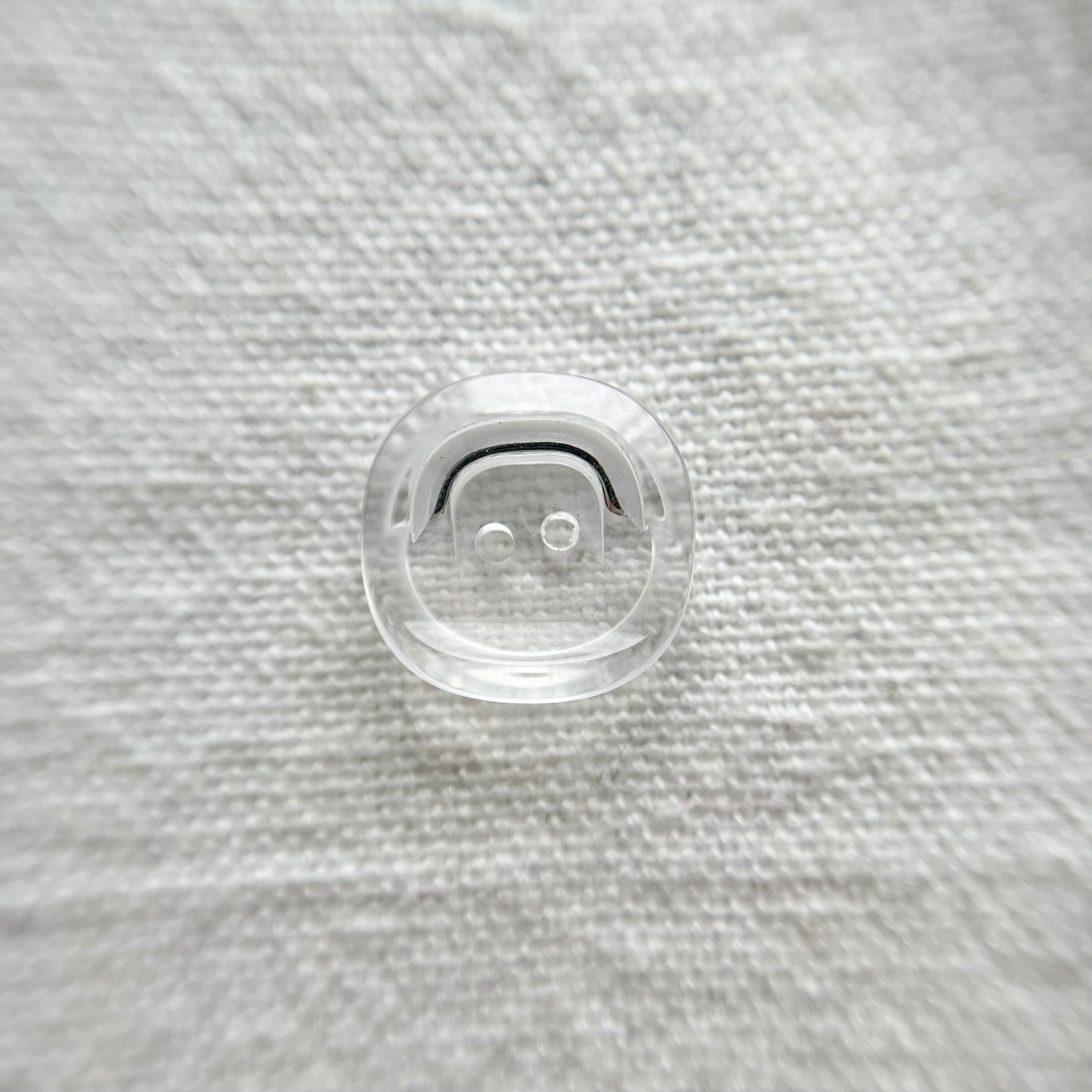 『8個セット』スクエア カーブシルバー×クリア 2穴 15㎜