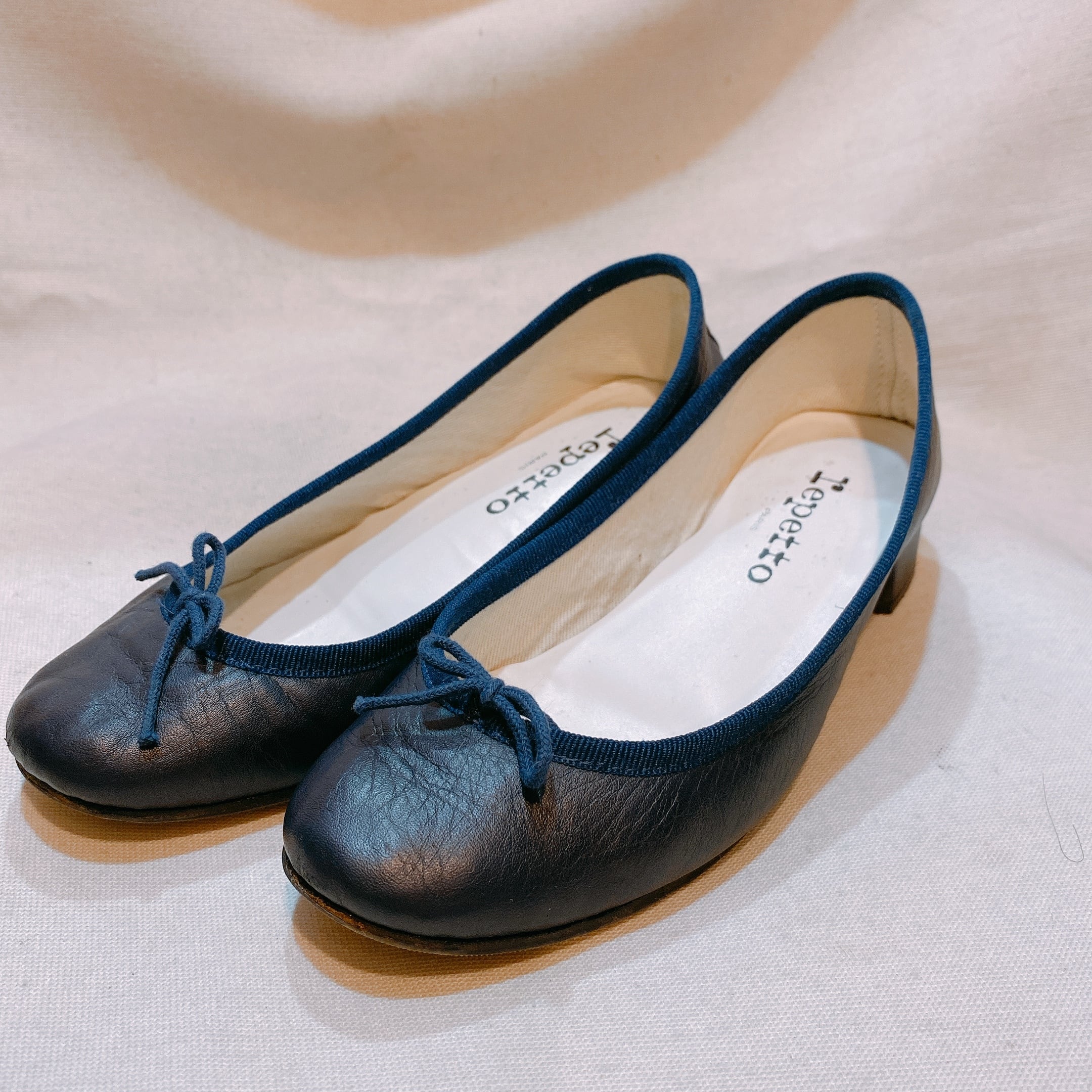 【新品】repetto　バレエシューズ　キャンバス地　リボン　ピンク　36