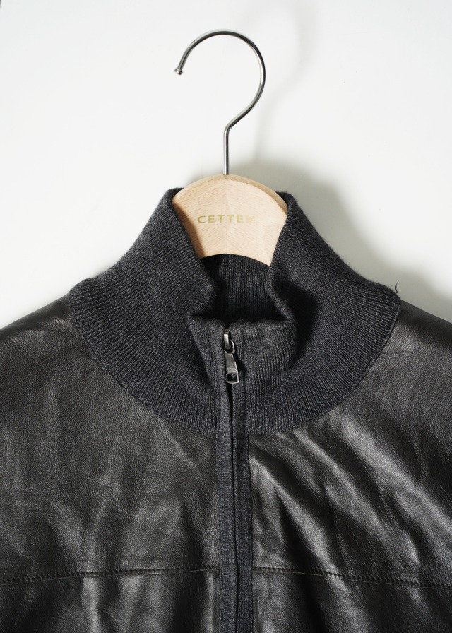 BANANA REPUBLIC switchig leather double zip drivers knit