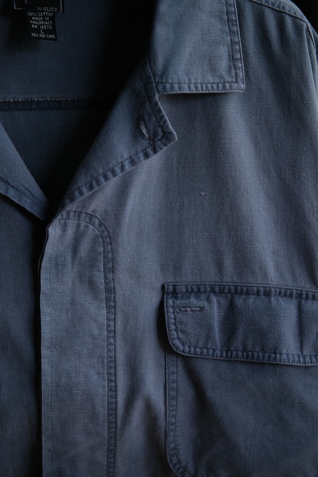 Utah/ "DIRECTIONS" open collar short sleeve cotton shirt