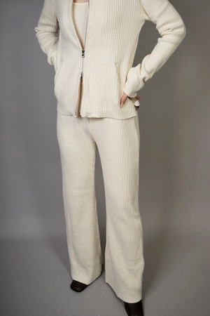 RIB FLARE PANTS (IVORY) 2212-24-60PT