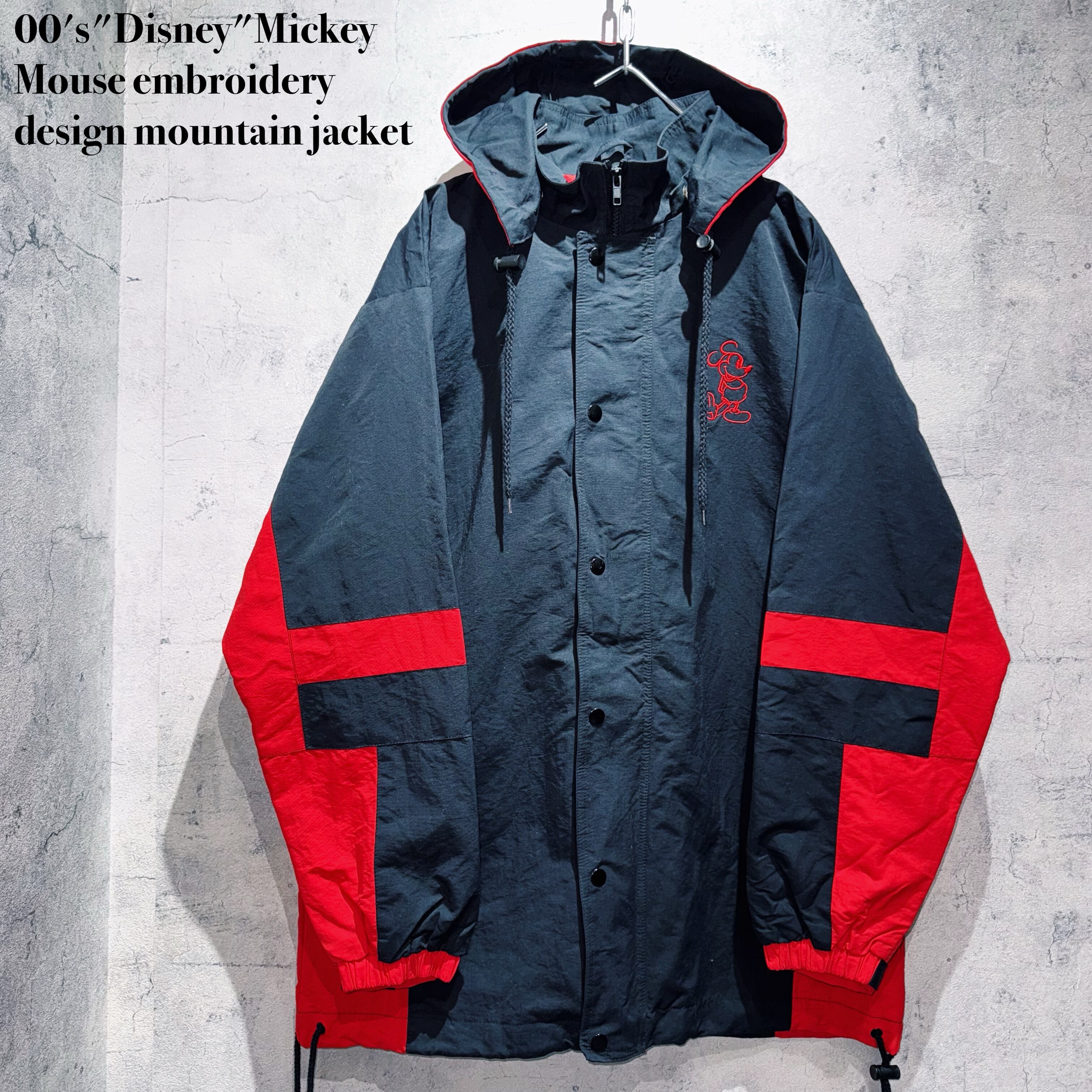 00's"Disney"Mickey Mouse embroidery design mountain jacket