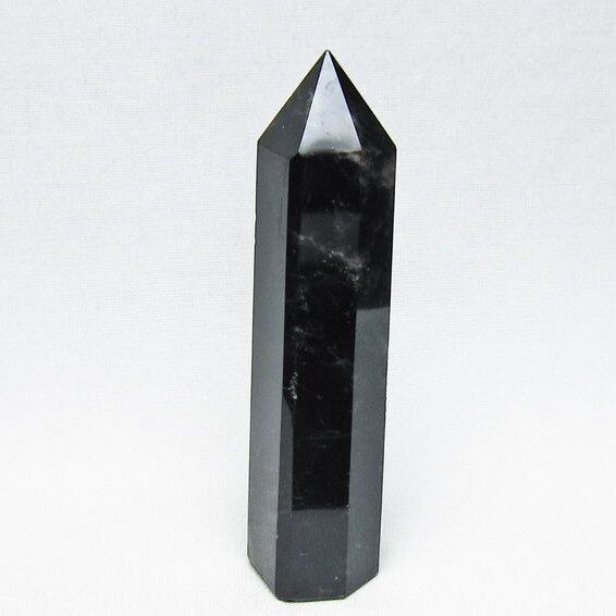 モリオン ポイント 黒水晶 六角柱 置物 一点物 142-11274