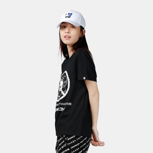 【HIPANDA ハイパンダ】レディース プリント&スパンコール Tシャツ / WOMEN'S PRINTED SEQUINS SHORT SLEEVED T-SHIRT / WHITE・BLACK