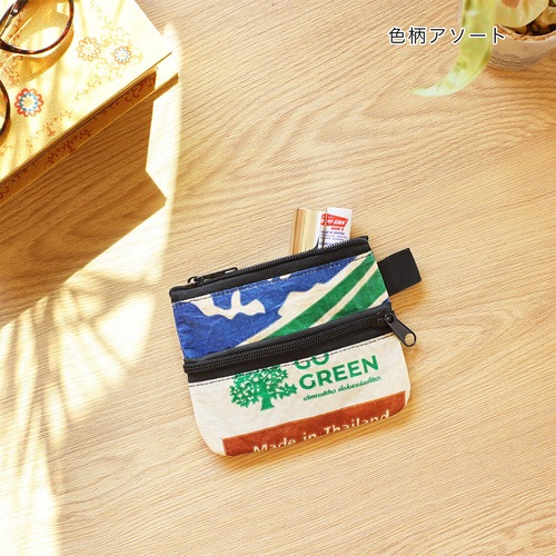 タイ　リメイク セメント ポーチ S　リサイクル  アップサイクル品　エコ　サステナブルの画像