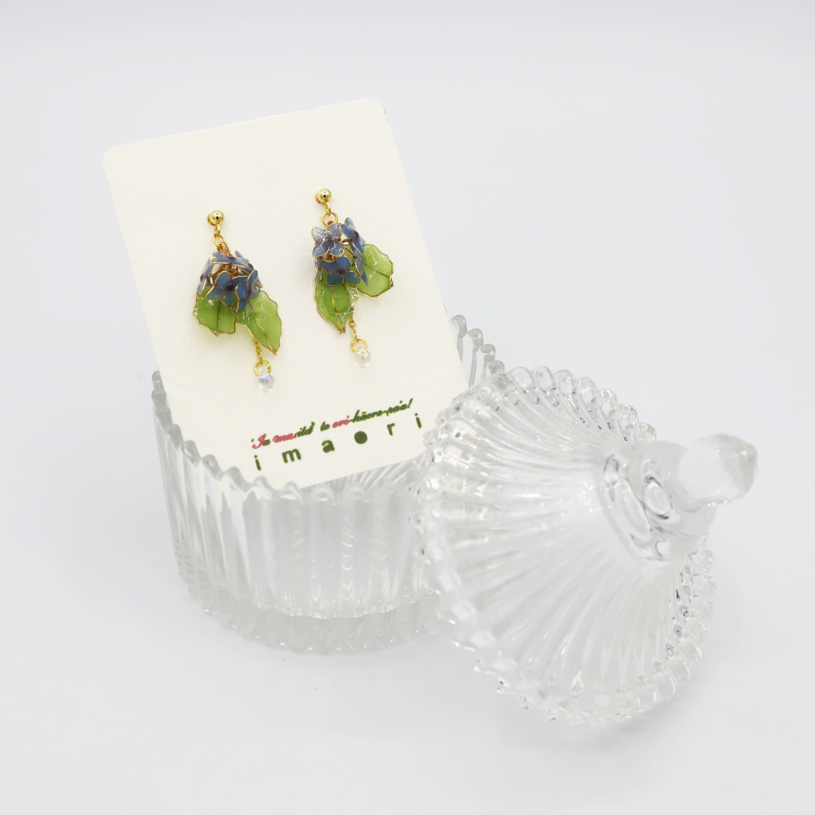 紫陽花ピアス（blue）
