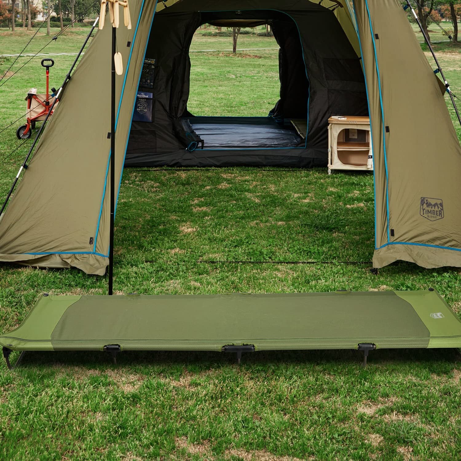 TIMBER RIDGE キャンプベッド 折りたたみ 特許取得一体式 組み立て不  
