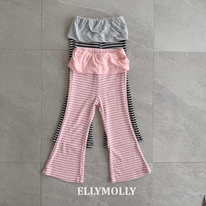 [ELLYMOLLY] Pop Semi-Flare Pants +fee2 / [엘리몰리] 팝세미플레어팬츠