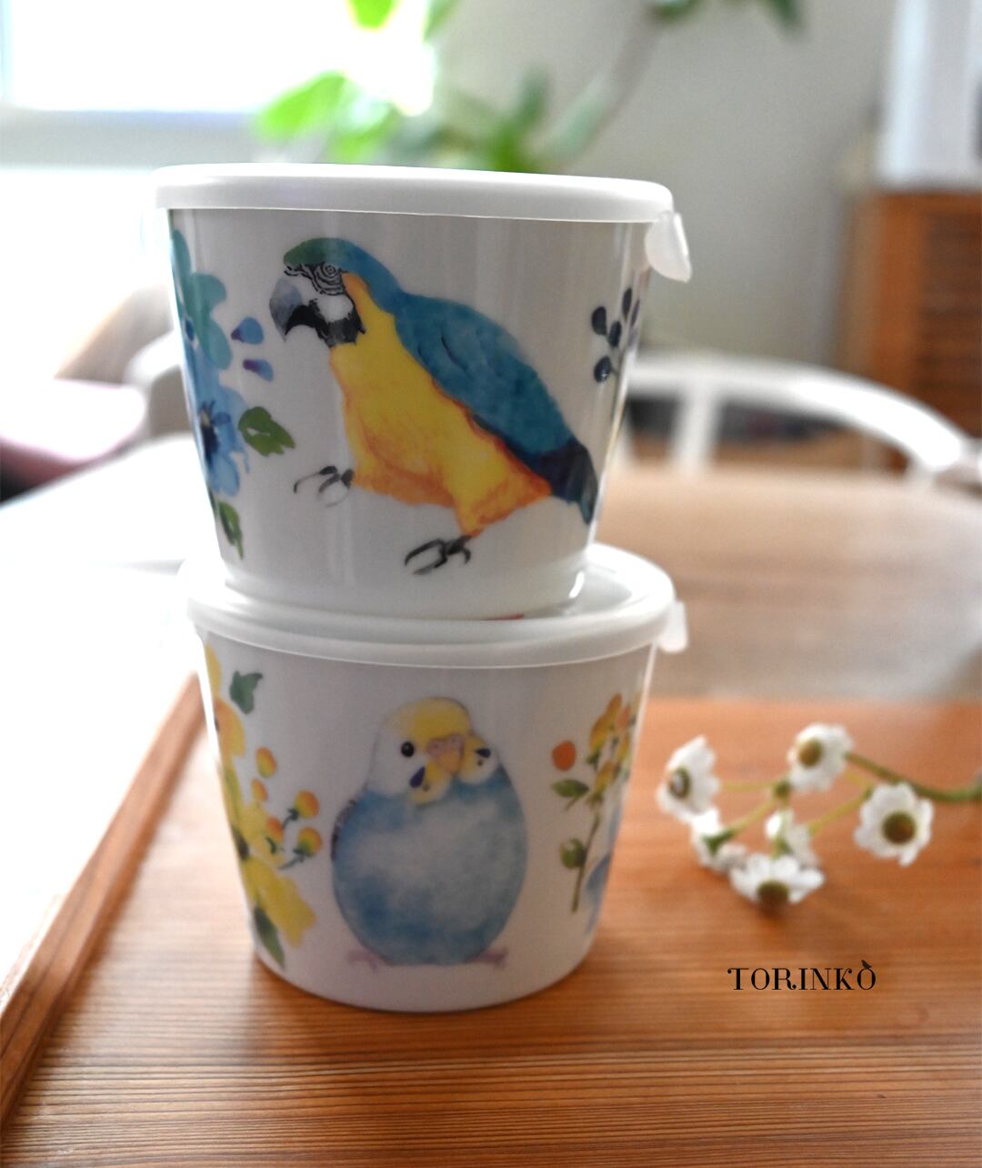 飲料・酒 陶器製 飲料保存容器 野生の鳥デザイン