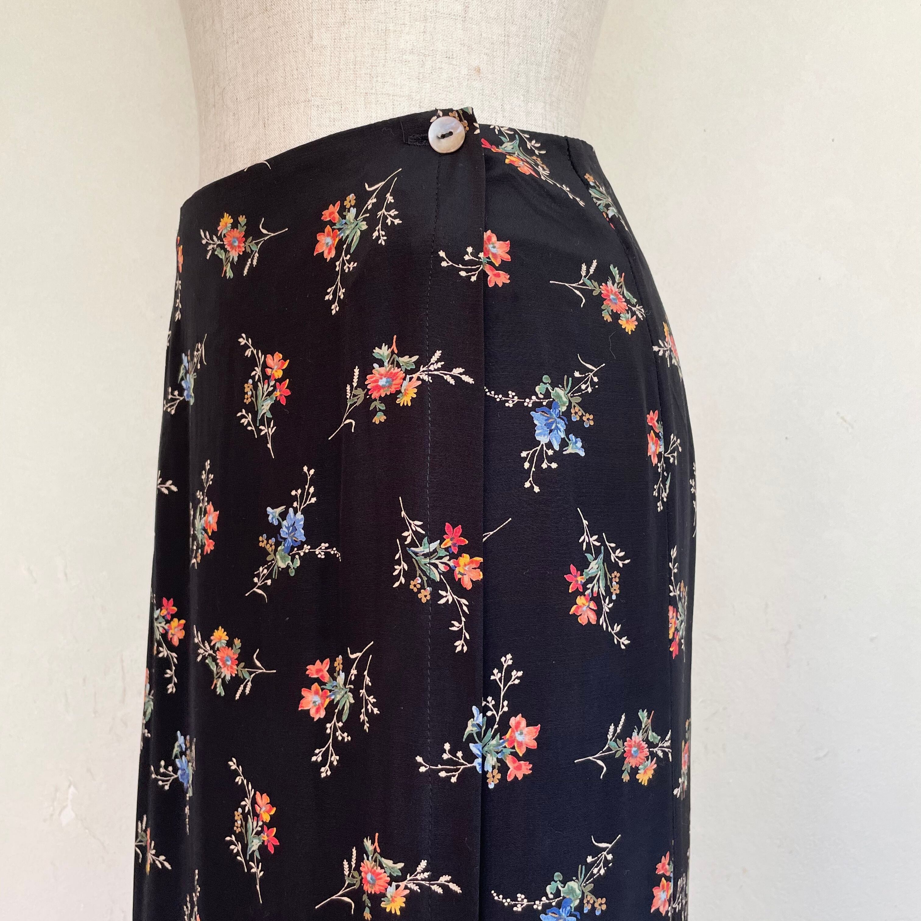 France made flower print wrap skirt