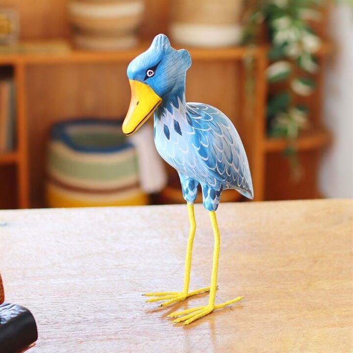 木彫のハシビロコウオブジェ | Grandir-store