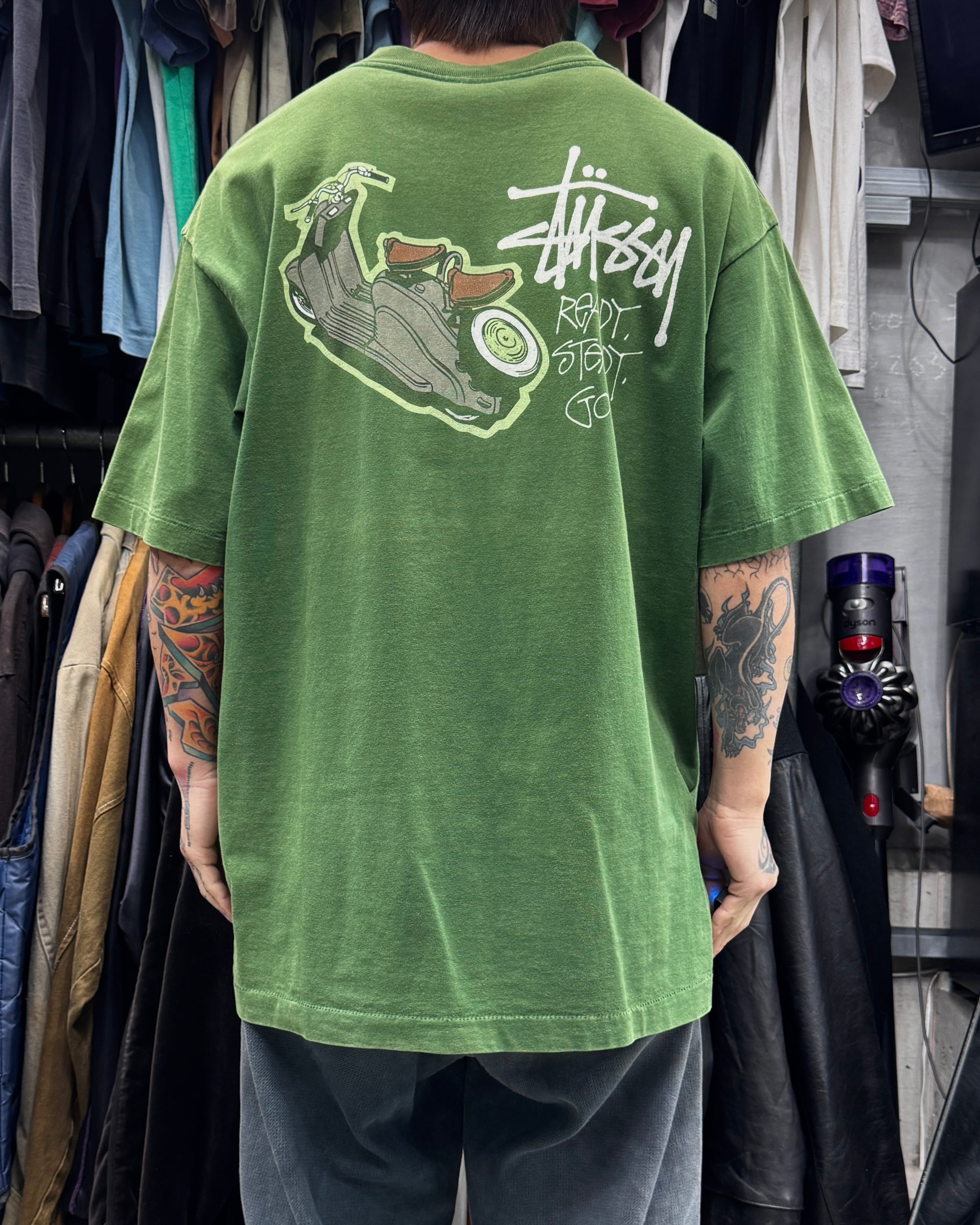 90's old stussy Vespa Design Tee “白タグ” 【Roots店】 | curb
