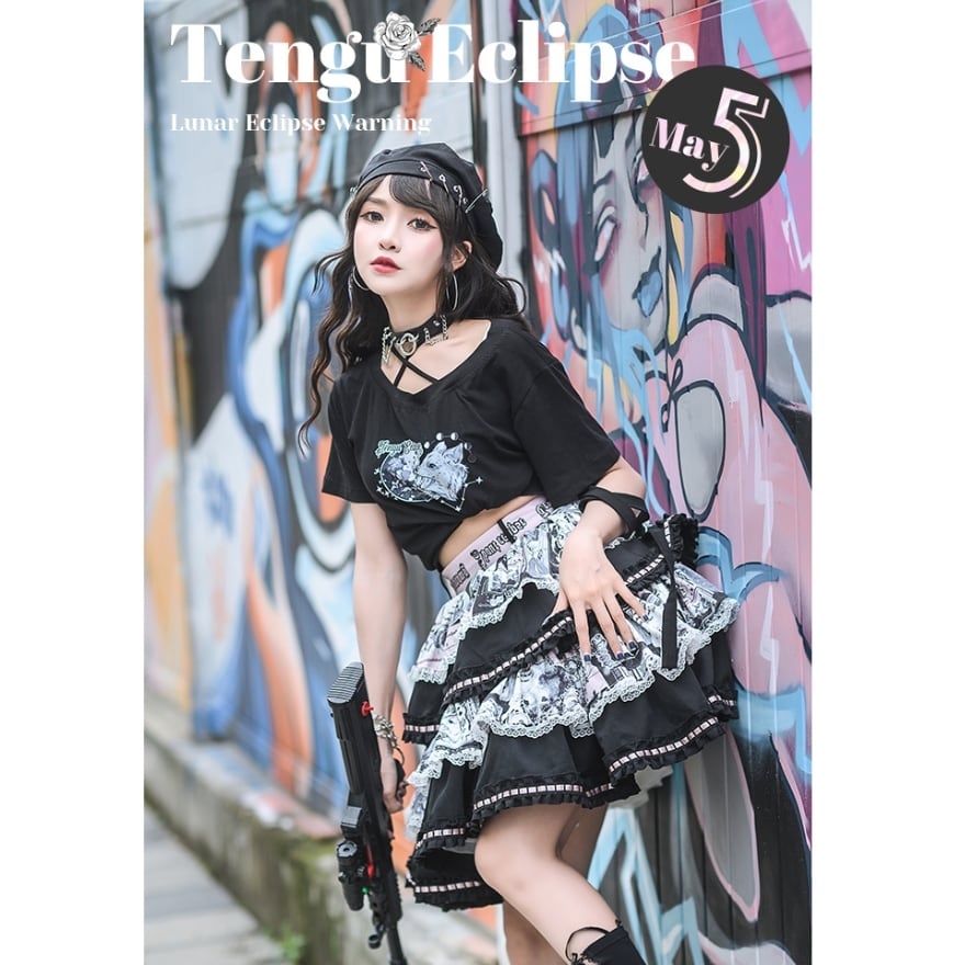 ミニスカ レース ケーキスカート 切替え JKファッション 闇かわいい服