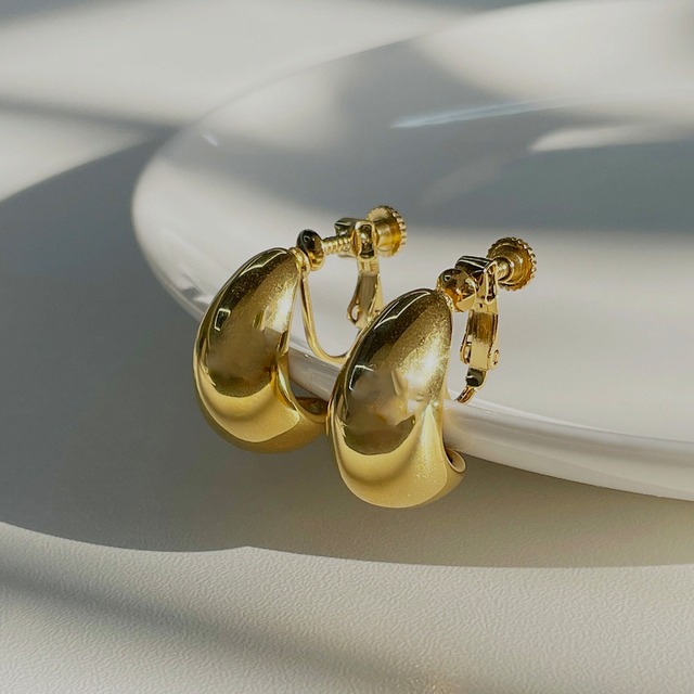 316L Big drop earring 【silver/gold】(E9)