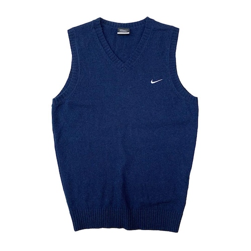 “00s NIKE GOLF” navy knit vest