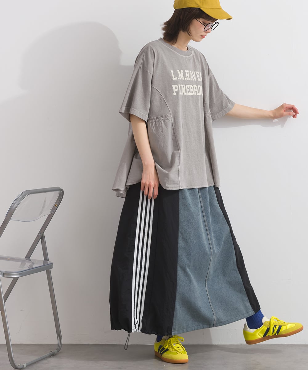K261111 ピグメントリメイク風フリルプルオーバー / Pigment-Dyed
