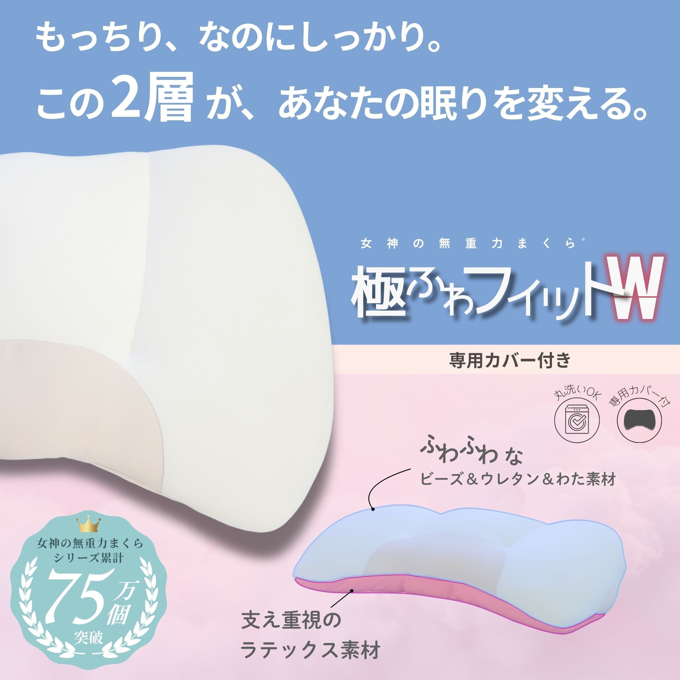女神の無重力まくら極ふわフィットW | flefima