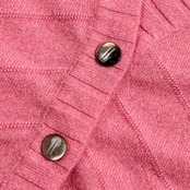 カシミヤ100% イタリア製 Hermille エルミーユ デザインボタン Vネック ニット カーディガン 44/ピンク系 レディース レトロ