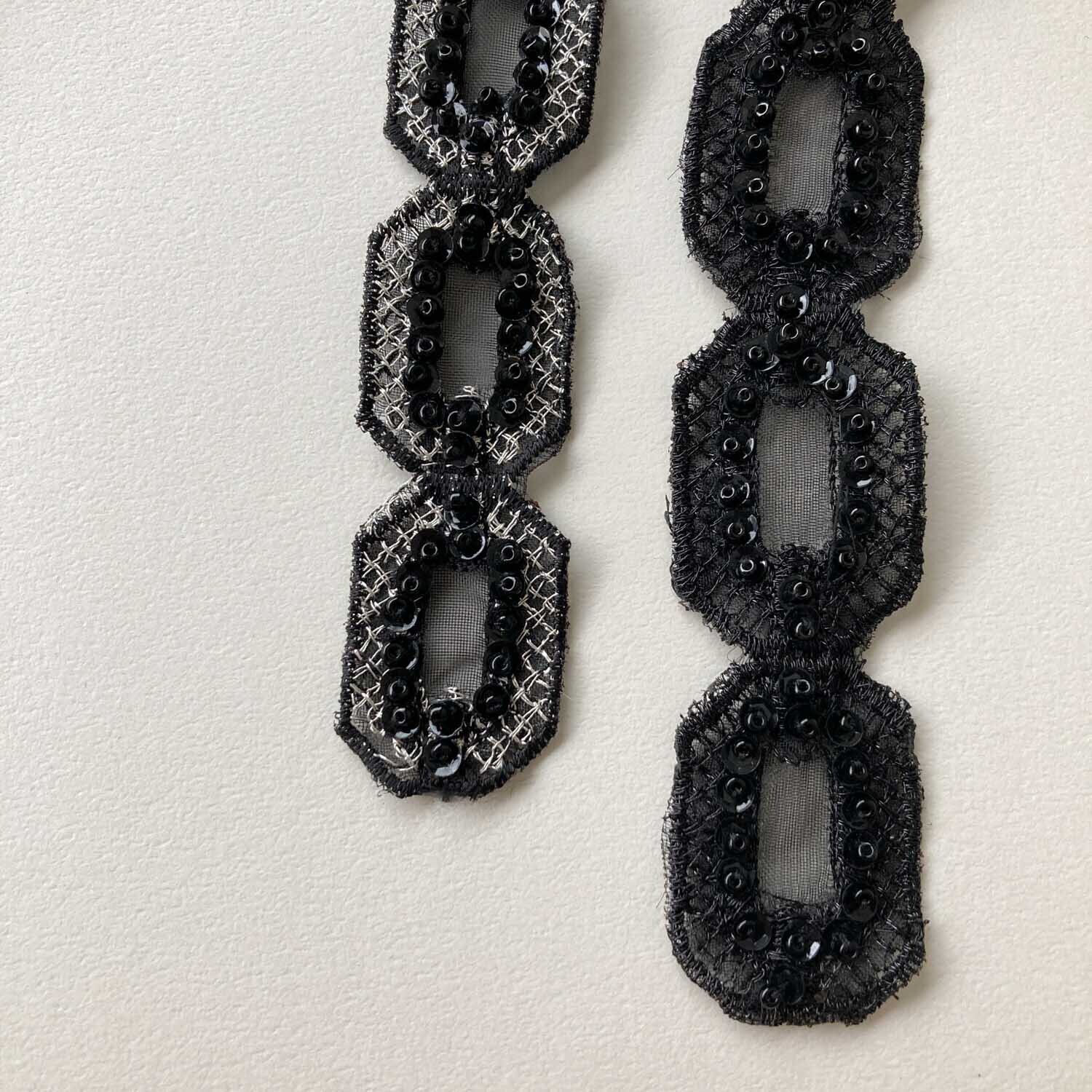 ビーズ刺繍の長方形モチーフレース（2p〜） | Dua-アクセサリーパーツ