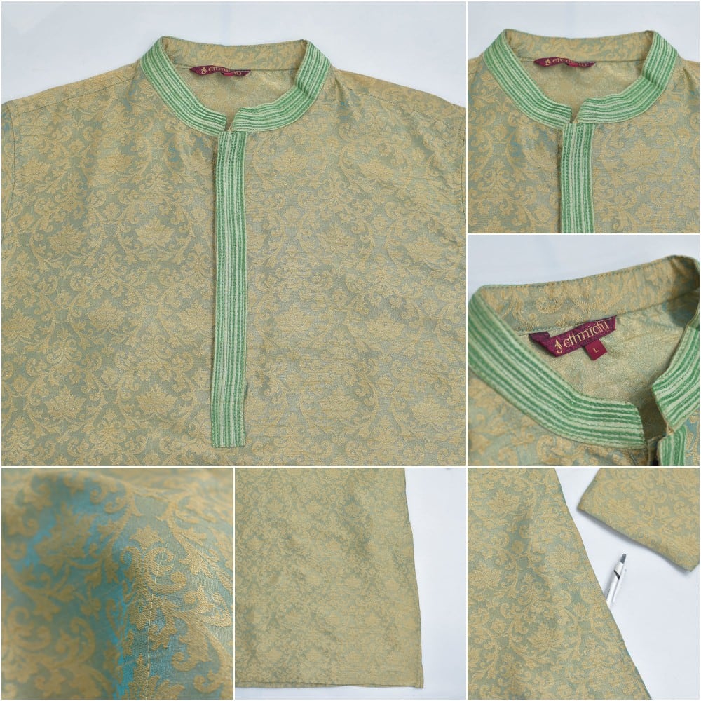 ethnicity 民族衣装クルタ ダマスク模様 ジャガードデザイン 総