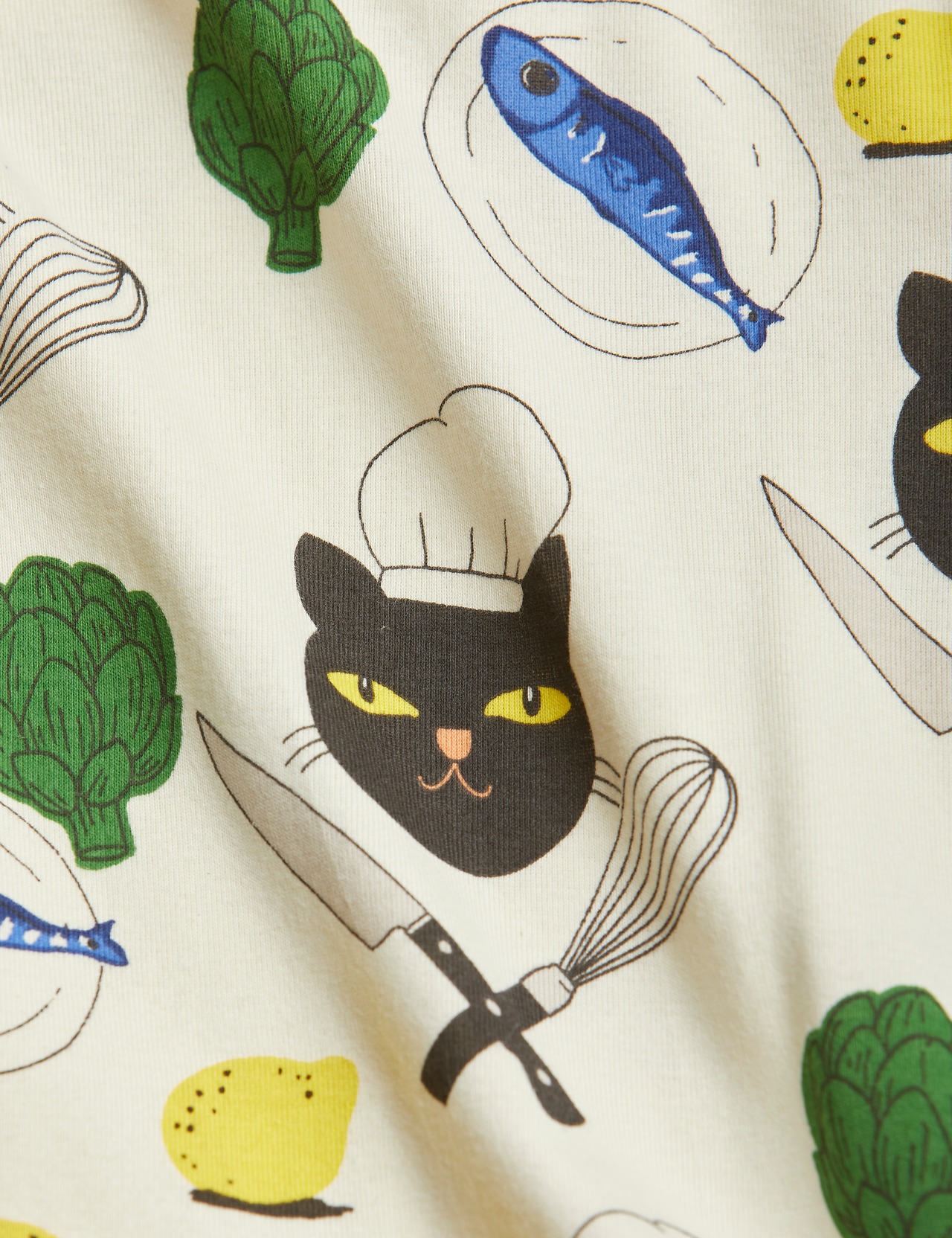 〈 MINI RODINI 23AW 〉Chef Cat Long Sleeve T-Shirt