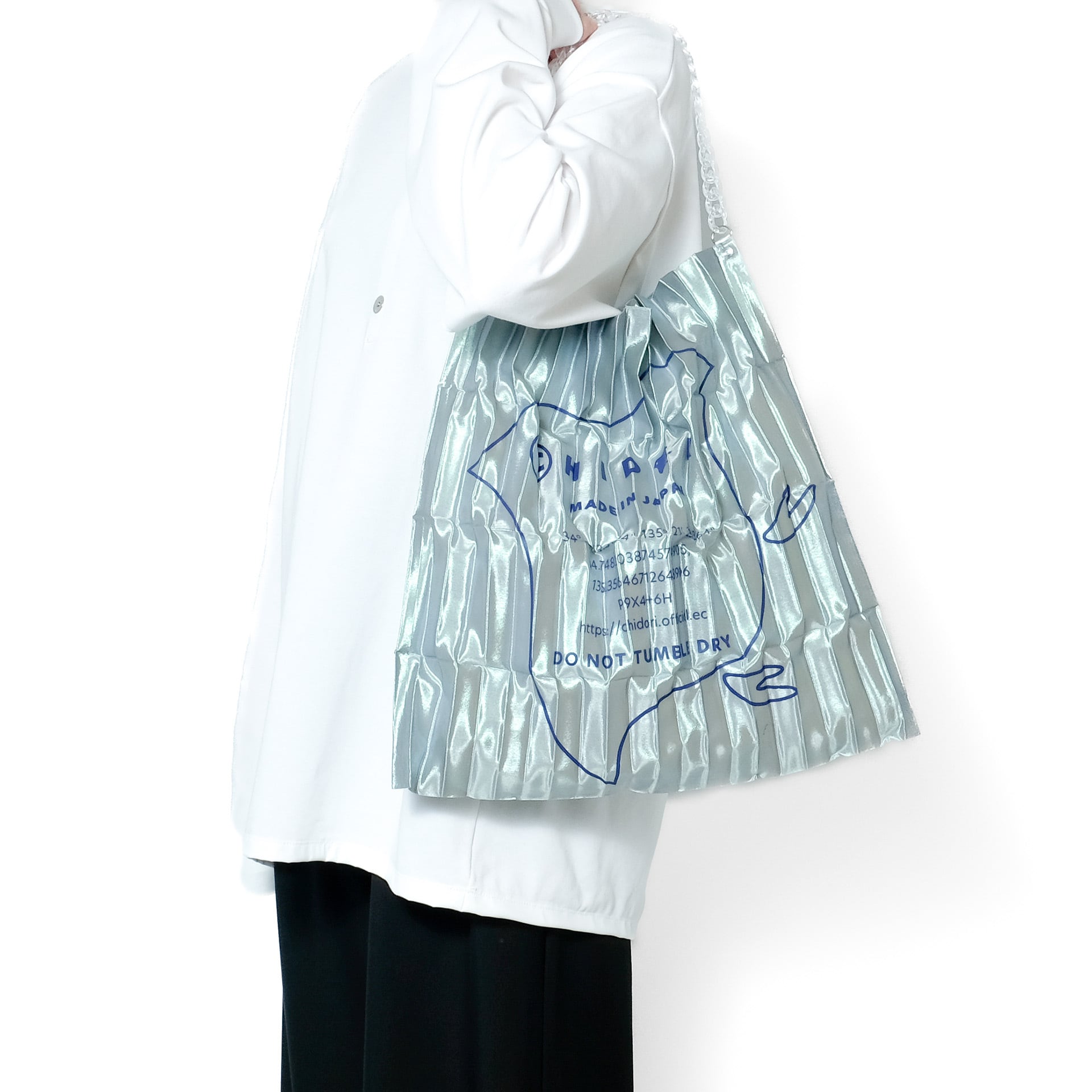 チェーンプリーツトートバッグ Chain pleated tote bag | CHIDORI