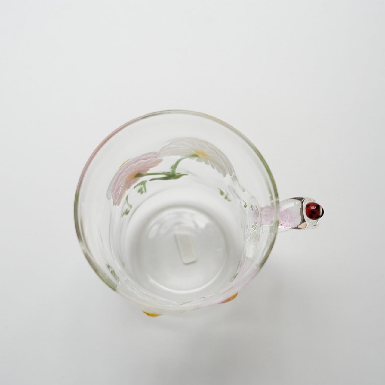 竹川久仁子】耐熱ガラス 花マグカップ ピンク T-2-O | ろにせら