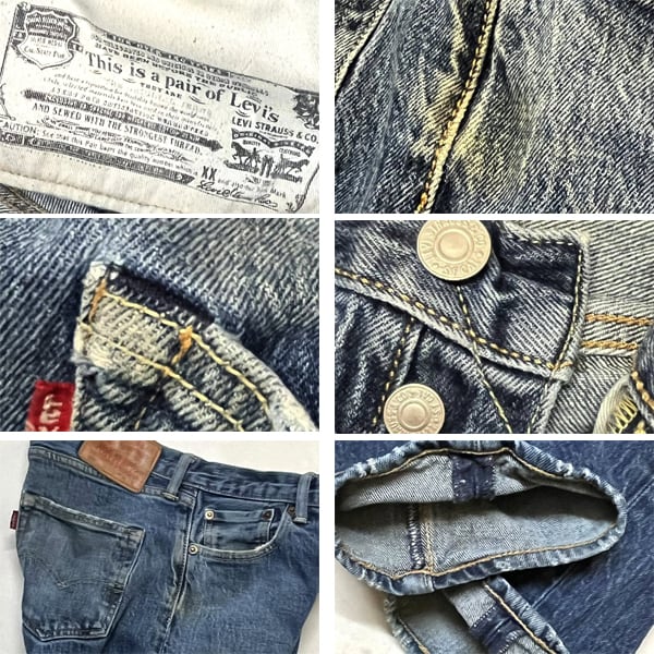 1点物◇リーバイス革パッチ黒カン501ジーンズ古着メンズ30レディースOK