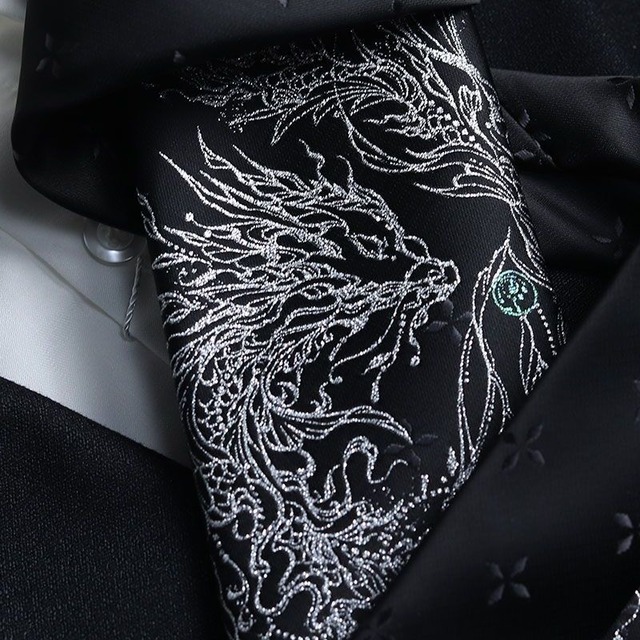 ❦昇り龍のジャカードネクタイ！【化龙シリーズ】★チャイナ風ネクタイ★ 男女兼用 龍柄 小物 飾り物 メンズ かっこいい