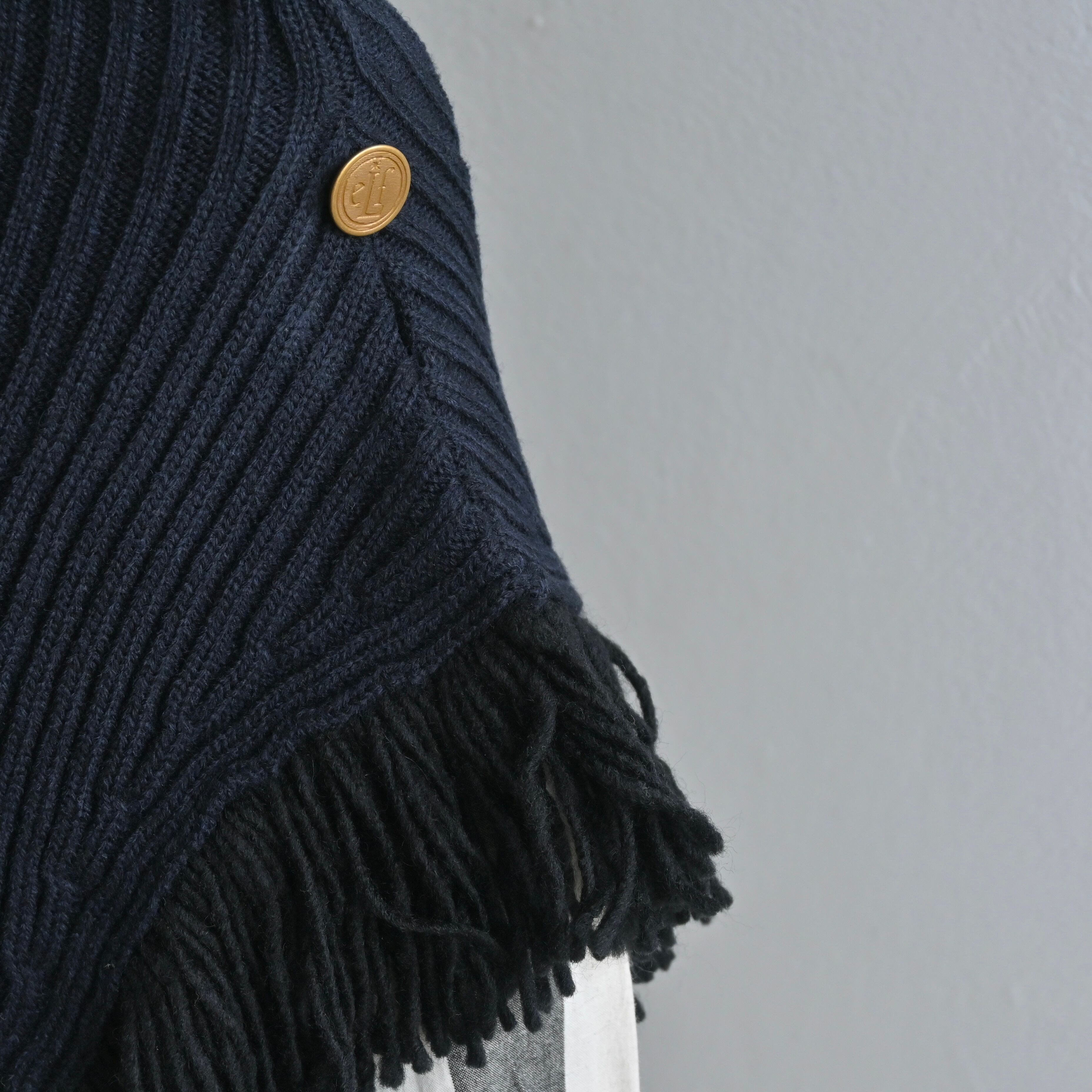 eLfinFolk 2023AW》Rib knit Knights cape / navy / S・M | cirkel mote