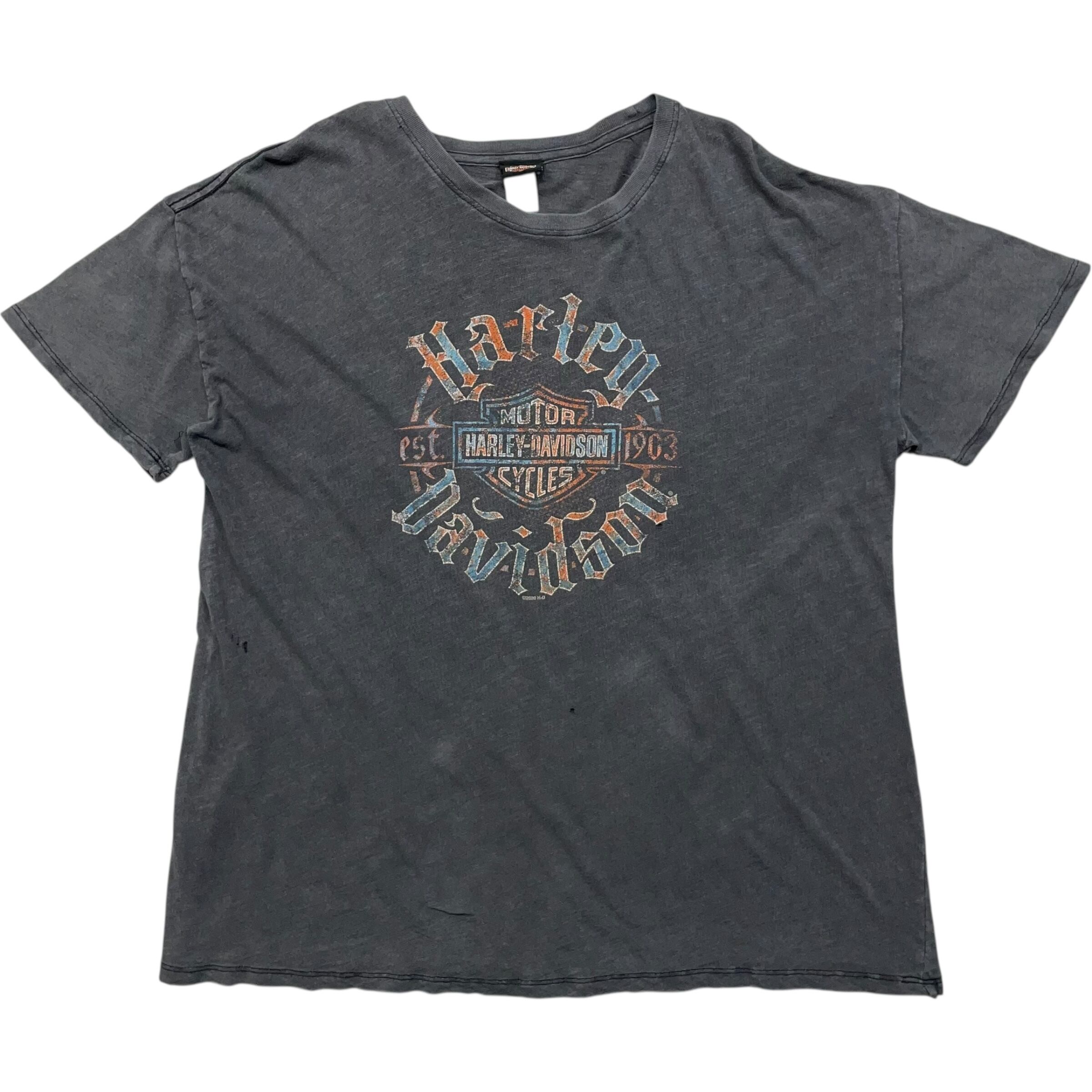 《M》Harley-Davidson ハーレーダビッドソン Tシャツ 両面プリント ブラック no.7672