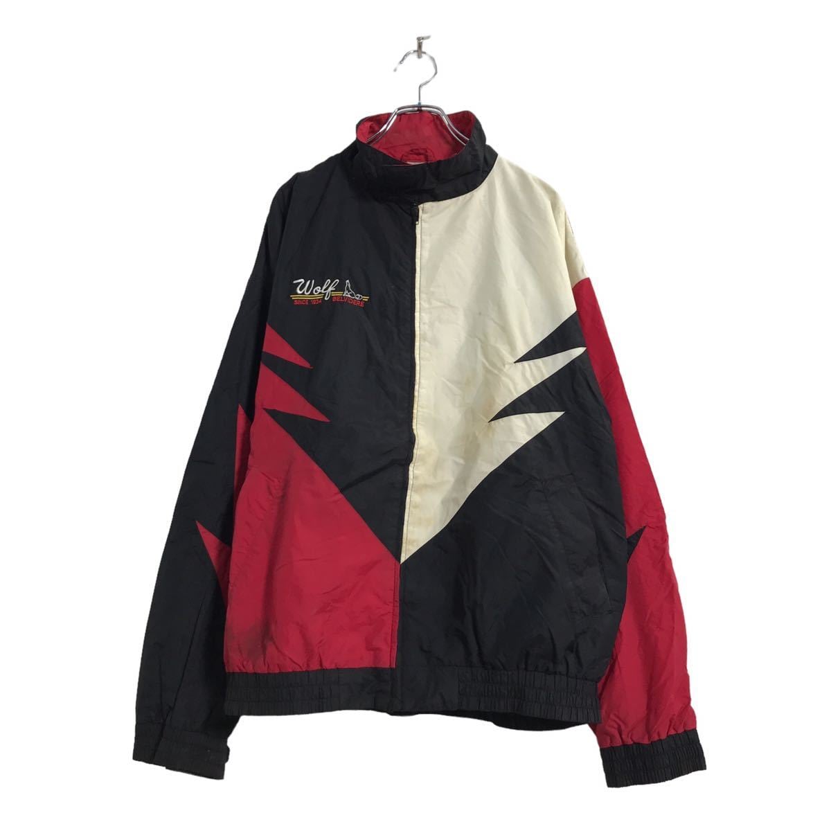 SPEED ZONE ナイロン ジャケット XL ブラック レッド ホワイト ジップ