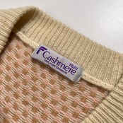 カシミヤ100% FUJII Cashmere フジイ カシミア 総柄 ニット 羽織り カーディガン FREE フリーサイズ /レディース