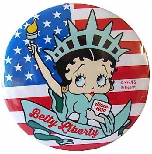 Betty Boop ベティーちゃん 缶バッジ Lサイズ 自由の女神