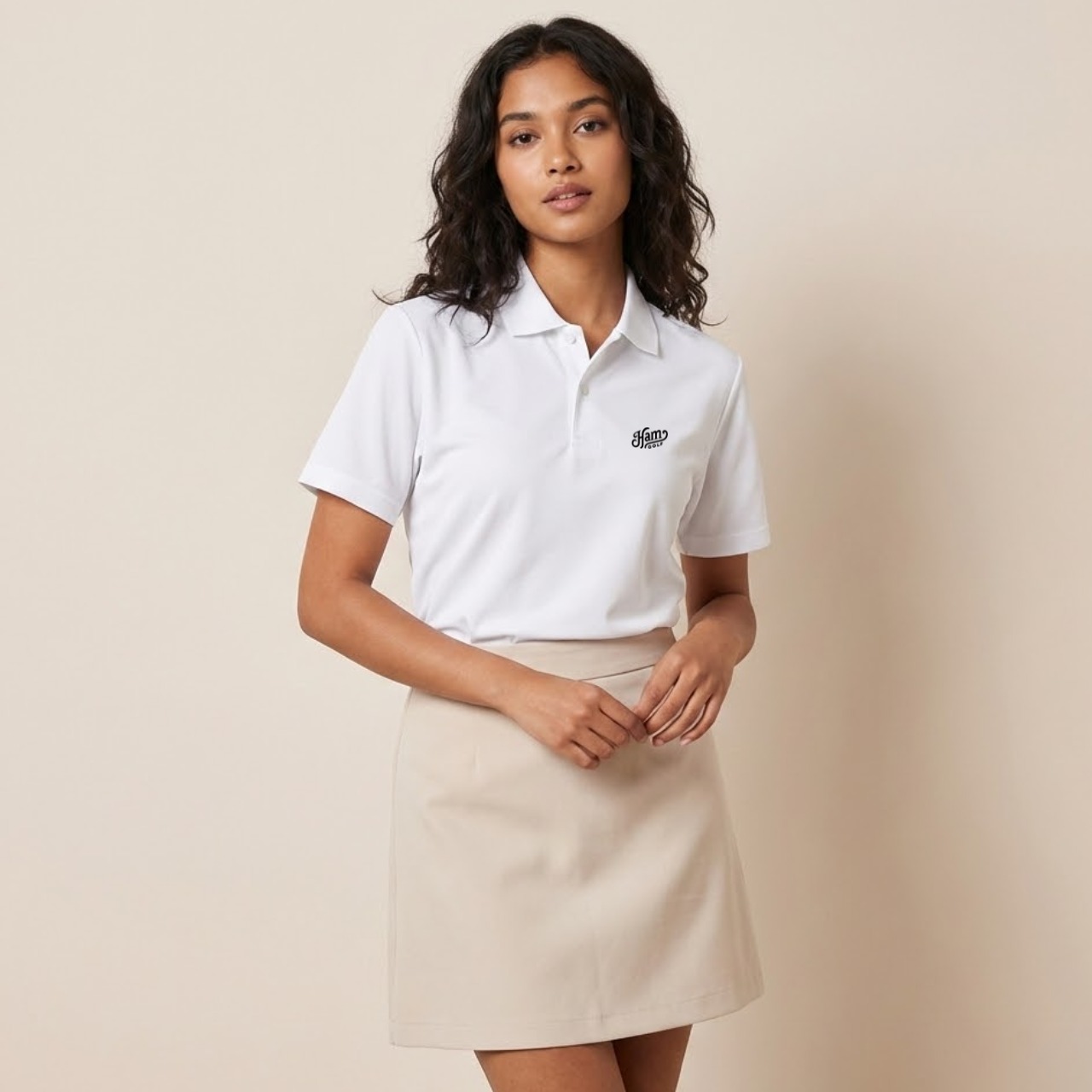 GOLF NERD POLO/WH