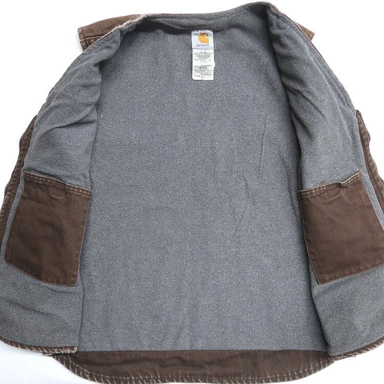 古着 カーハート Carhartt 裏地フリース ワークベスト ブラウン 表記
