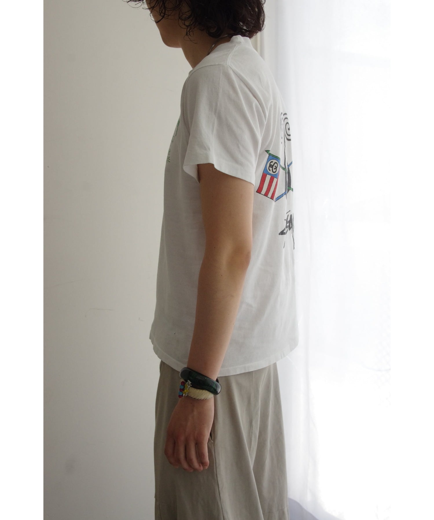 SPECIAL】80's USA製 STUSSY クラウン×ラスタプリントTシャツ メンズM