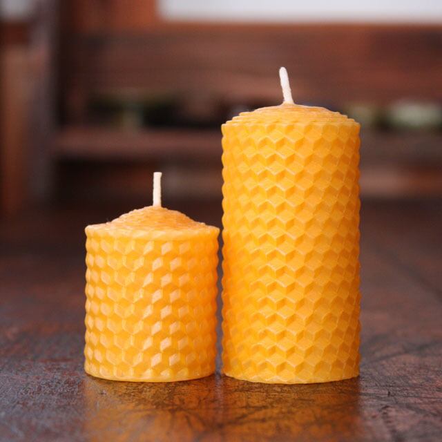 H-10 ハニカムストレート 45mm S 蜜蝋キャンドル | 蜜蝋工房 ハチ蜜の