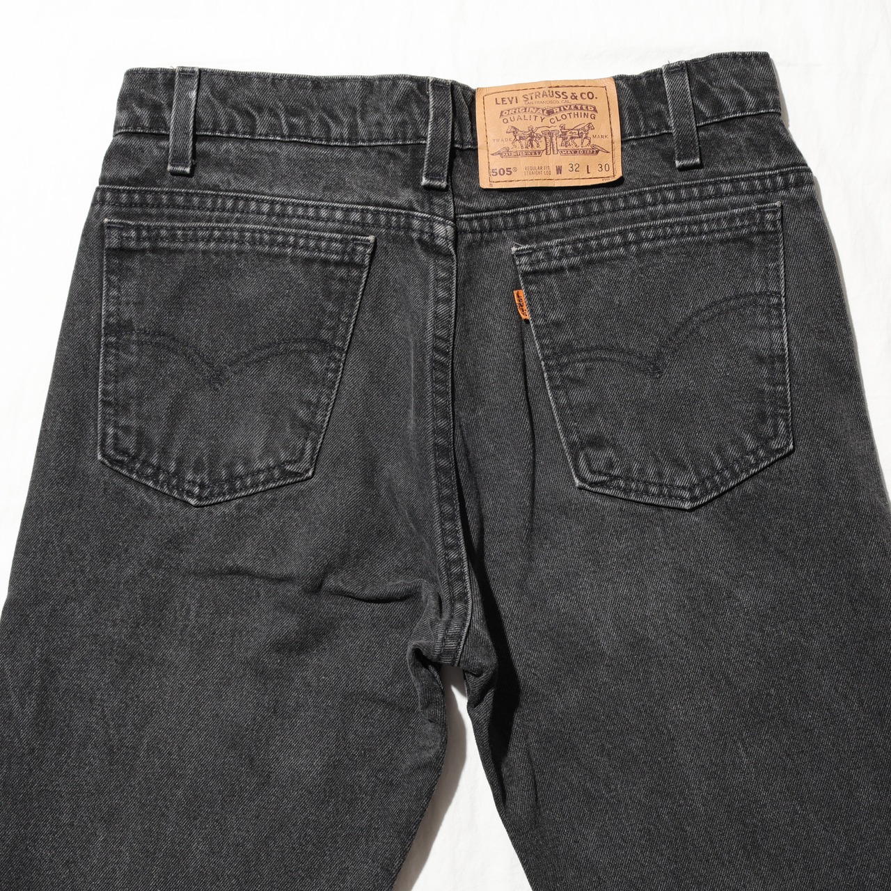 32×30 Levi’s 505 USA オレンジタブ 96年 サルファーブラックデニムパンツ リーバイス