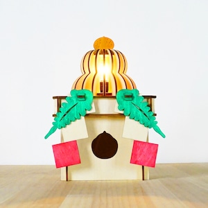 「鏡餅＆三方」木製フロアランプ