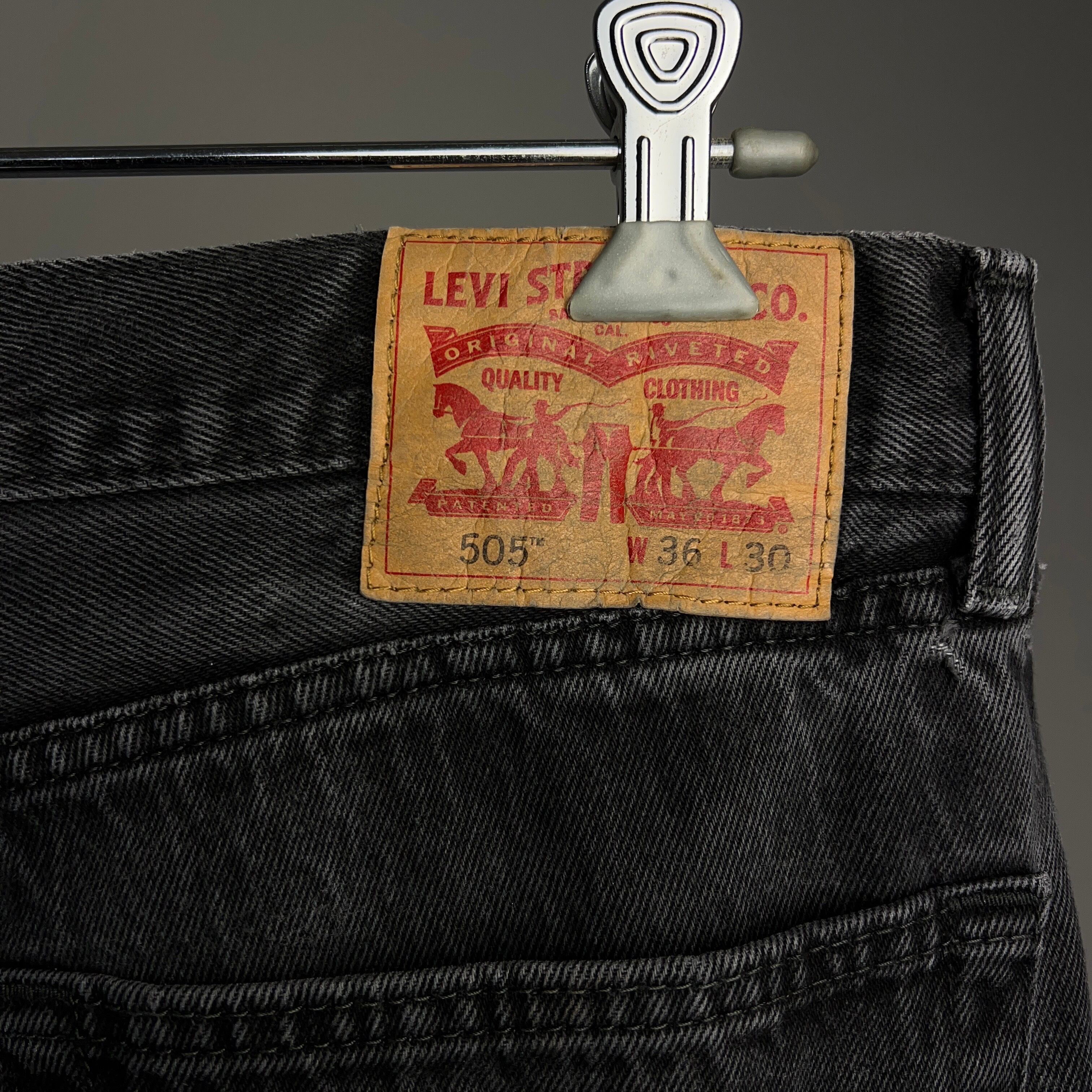 Levi's 505 Black Denim Pant W36 L30【0530A13】