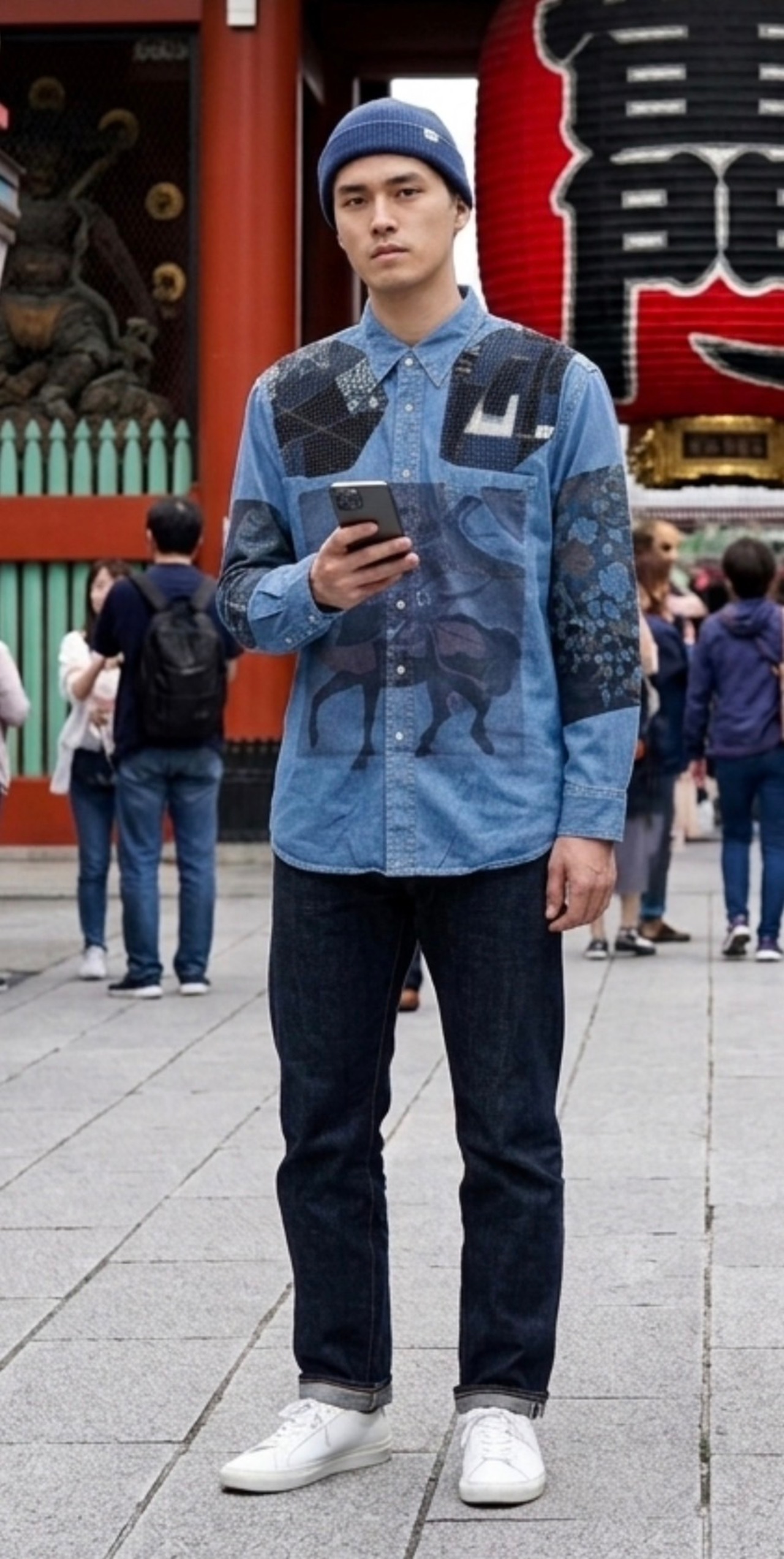 SASHIKO PATCH DENIM SHIRT