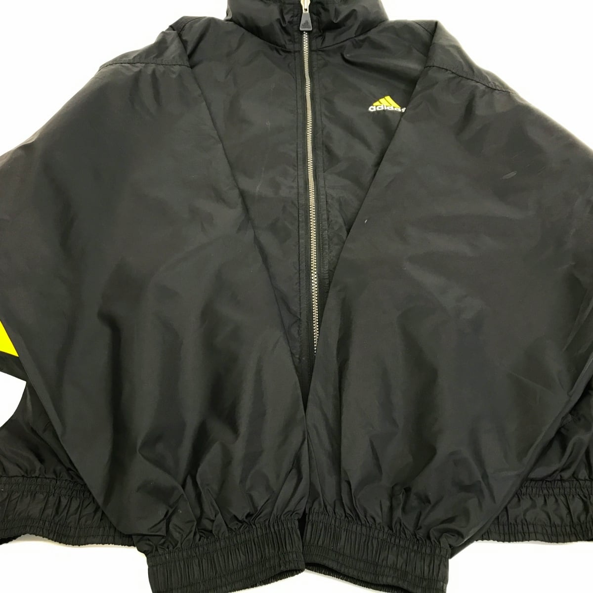 90s adidas ナイロンコート　ジャケット　パフォーマンスタグ　黒　XL