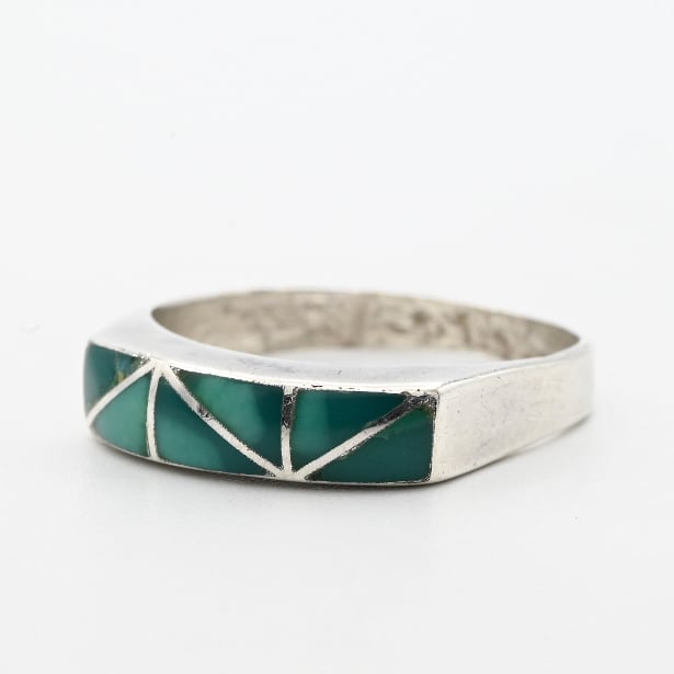 Turquoise Inlay Accent Top Ring #16.0 / Denmark