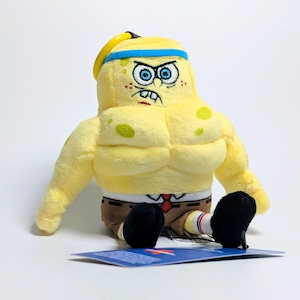 【 SpongeBob SquarePants ( スポンジボブ ) 】スポンジボブ ムキムキマッチョver. / ぬいぐるみキーホルダー / プラッシュキーホルダー / マスコット 〚アメリカン雑貨 アメトイ〛