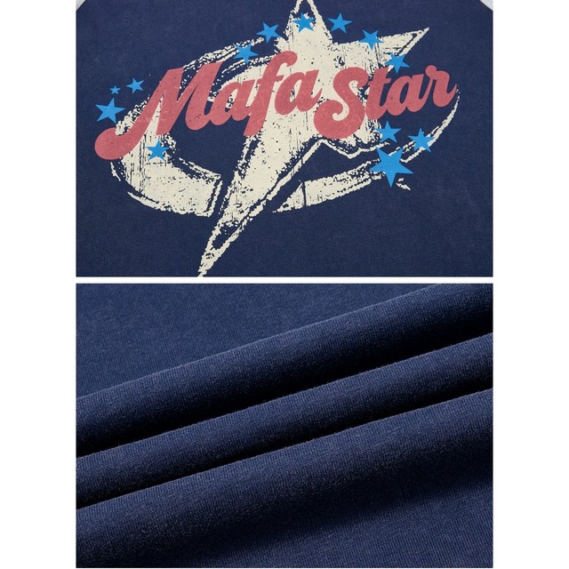 クラックレターグラフィックラグランルーズフォルムTシャツ 2col R02573