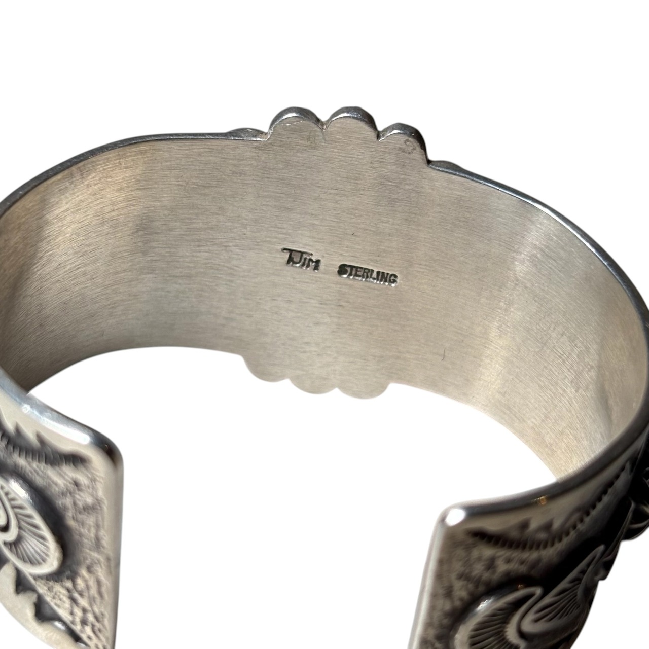 Navajo Thomas Jim silver egyptian turquoise bangle