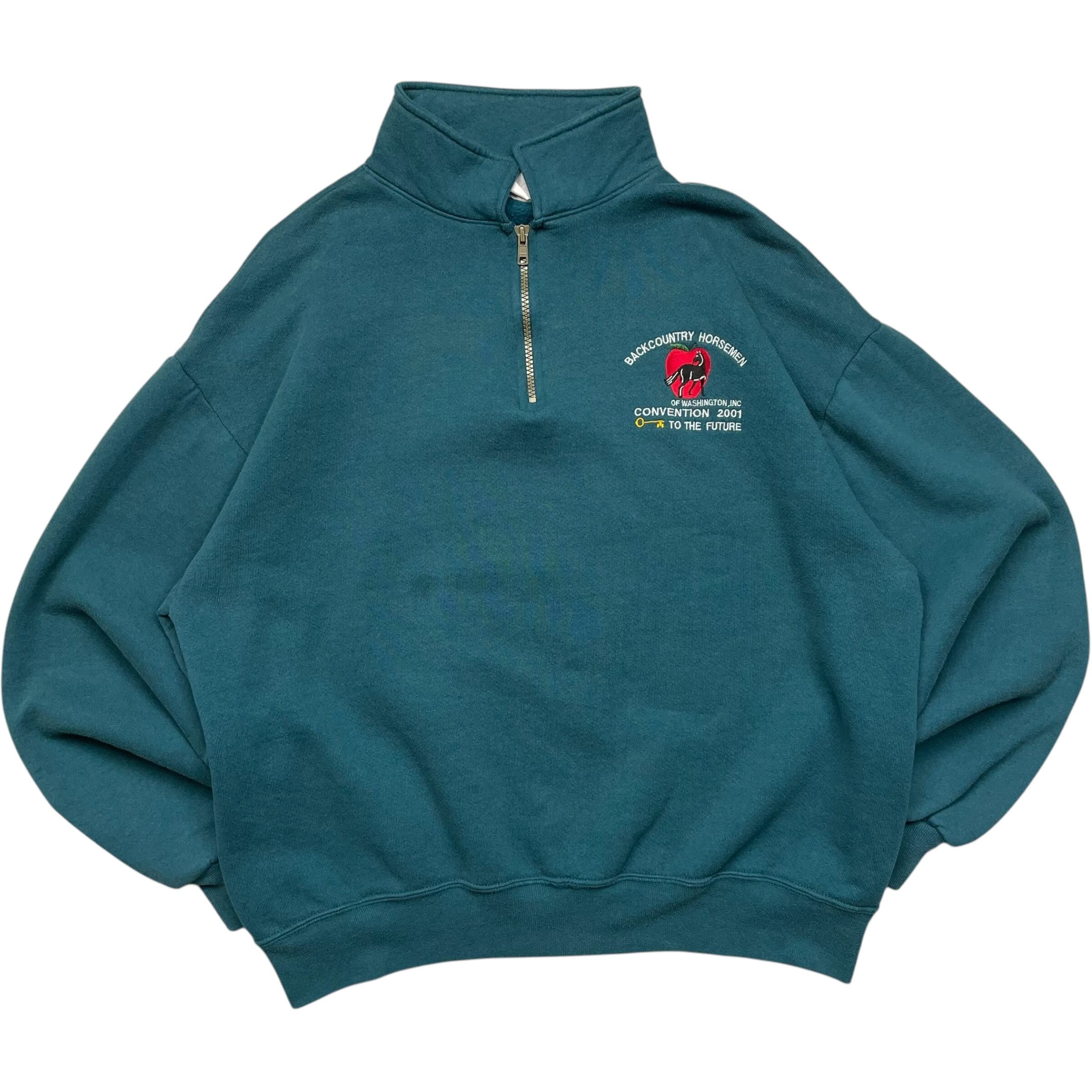 《L》JERZEES ジャージーズ スウェット ハーフジップ 刺繍ロゴ no.6457